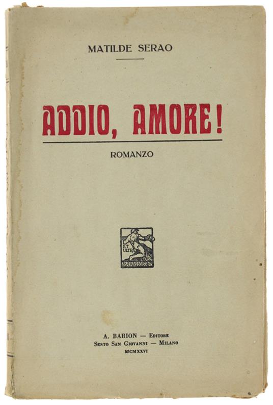 Addio, Amore! - Matilde Serao - copertina