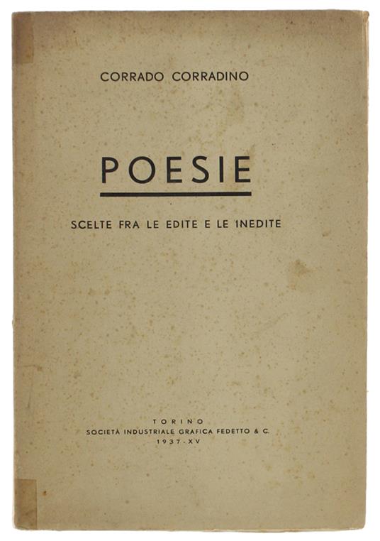Poesie Scelte Fra Le Edite E Le Inedite - Corrado Corradini - copertina
