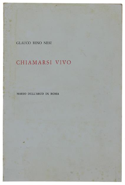 Chiamarsi Vivo - copertina