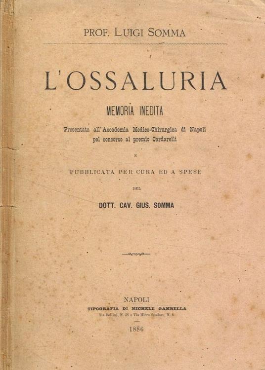 L' Ossaluria - Luigi Somma - copertina