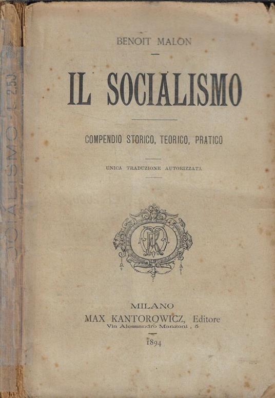 Il socialismo - Benoit Malon - copertina