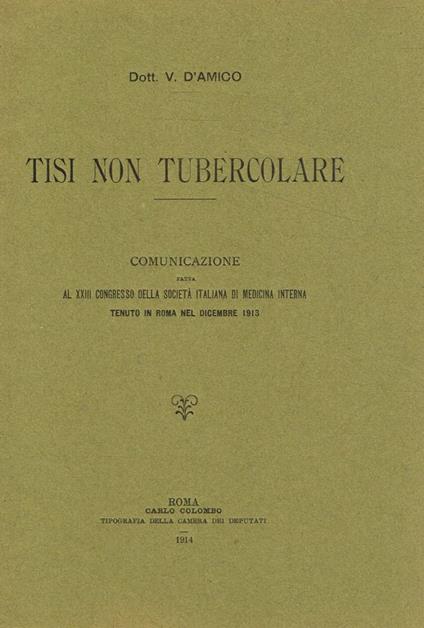 Tisi non tubercolare - copertina