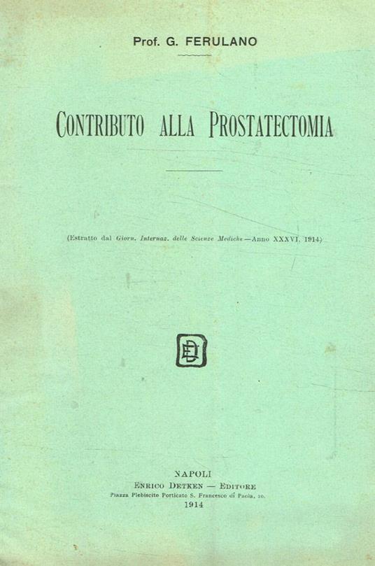 Contributo alla prostatectomia - copertina