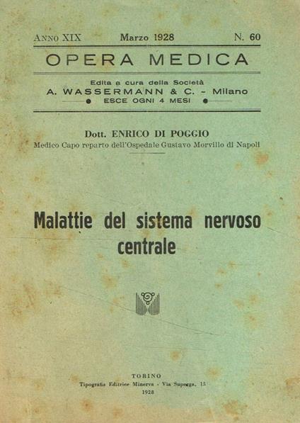 Malattie del sistema nervoso centrale - Enrico Di Poggio - copertina