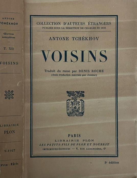 Voisins - Anton Cechov - copertina