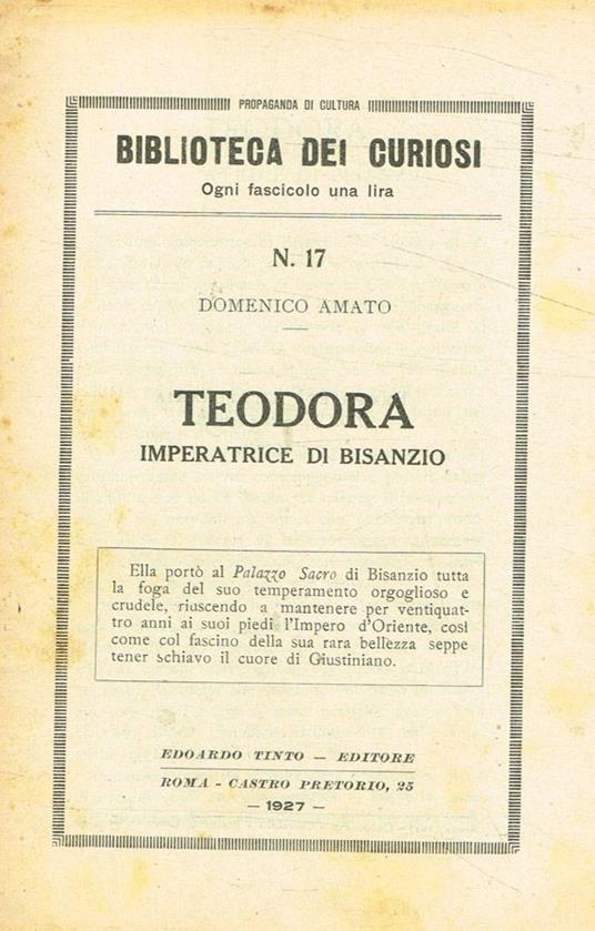 Teodora imperatrice di Bisanzio - Domenico Amato - copertina