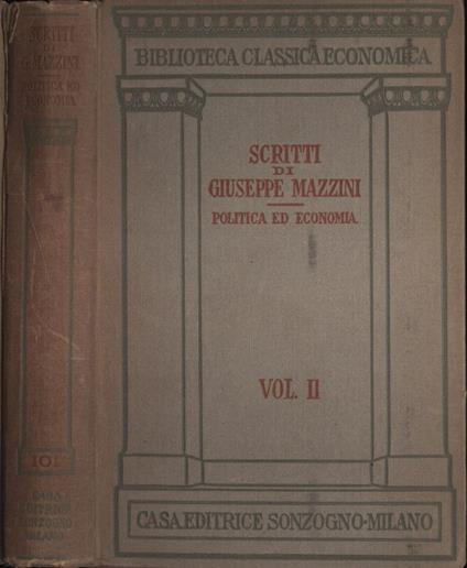 Scritti di Giuseppe Mazzini Vol. II - Giuseppe Mazzini - copertina