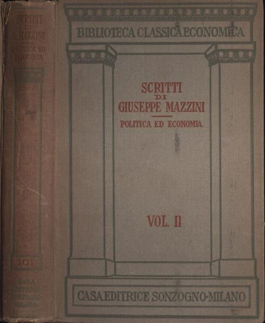 Scritti di Giuseppe Mazzini Vol. II - Giuseppe Mazzini - copertina