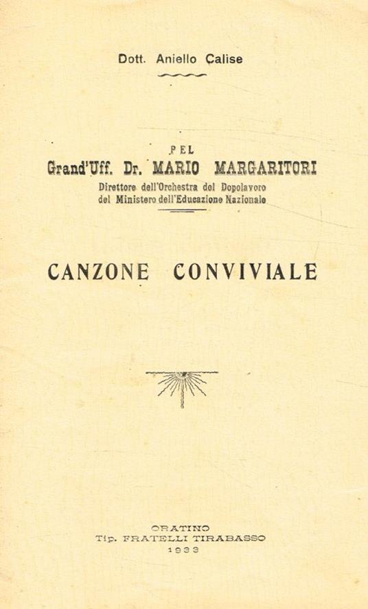 Canzone conviviale - copertina