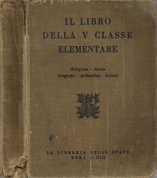 Il libro della V Classe elementare - copertina