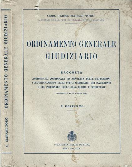 Ordinamento generale giudiziario - copertina