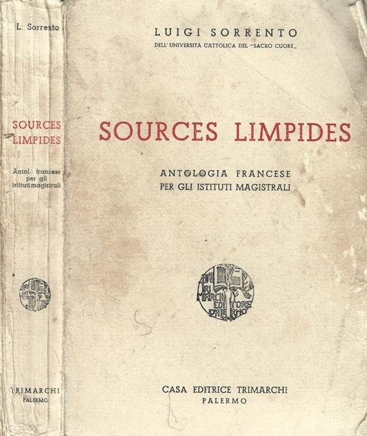 Sources limpides - Luigi Sorrento - copertina