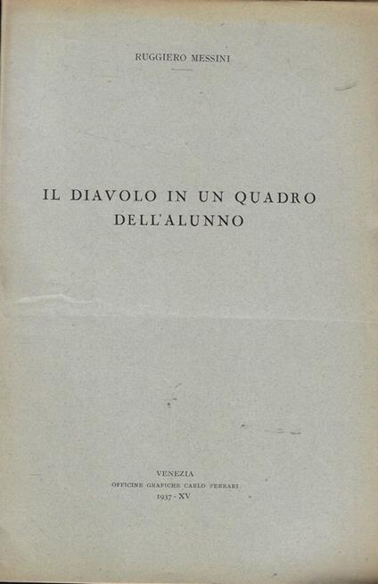 Il diavolo in un quadro dell'alunno - Ruggiero Messini - copertina