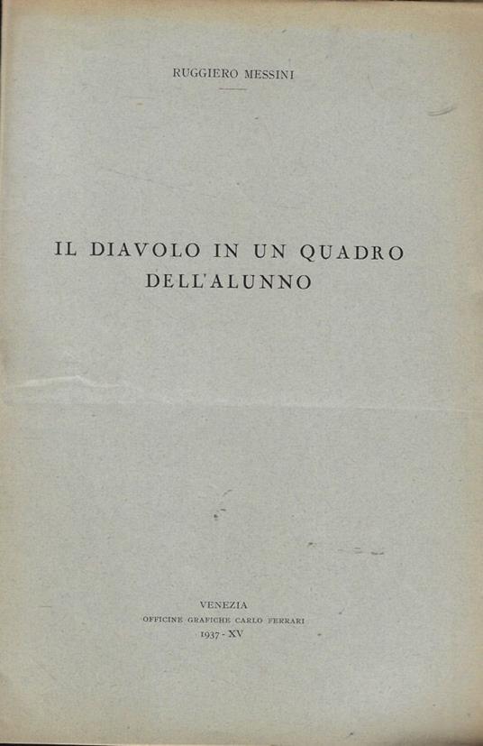 Il diavolo in un quadro dell'alunno - Ruggiero Messini - copertina