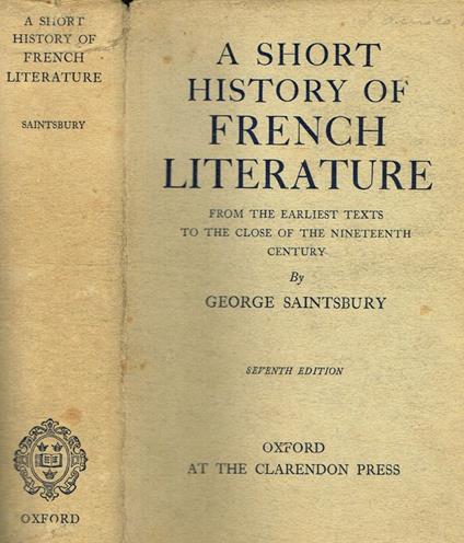 A short history of french literature - copertina