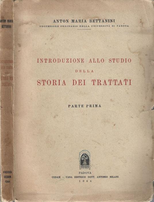 Introduzione allo studio della storia dei trattati - copertina