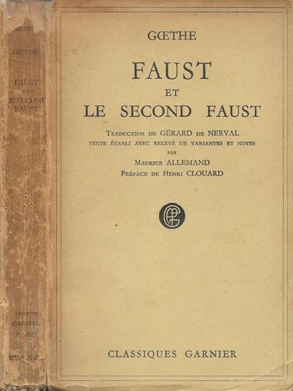 Faust et le second Faust - Johann Wolfgang Goethe - copertina