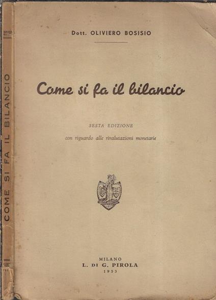 Come si fa il bilancio - Oliviero Bosisio - copertina