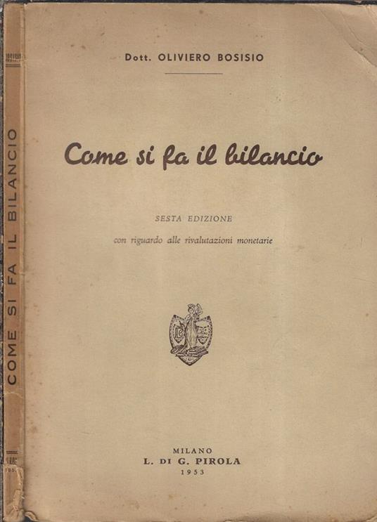 Come si fa il bilancio - Oliviero Bosisio - copertina