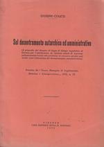 Sul decentramento autarchico ed amministrativo
