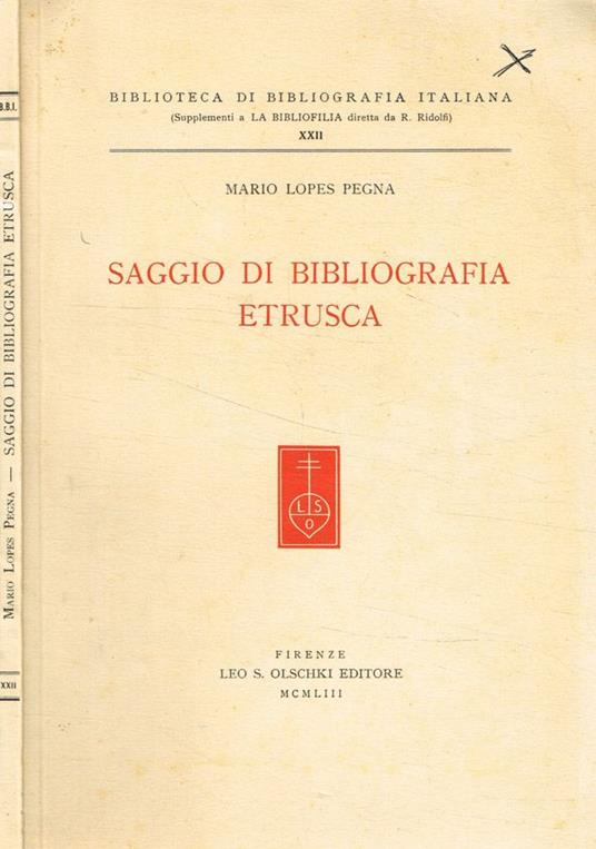 Saggio di bibliografia etrusca - copertina