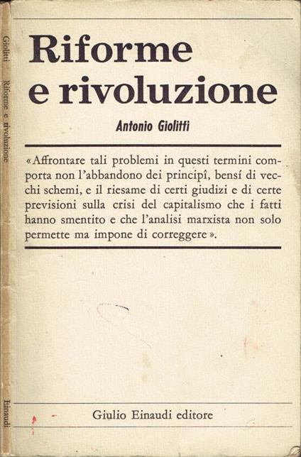 Riforme e rivoluzione - Antonio Giolitti - copertina