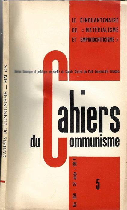 Cahiers du communisme - copertina