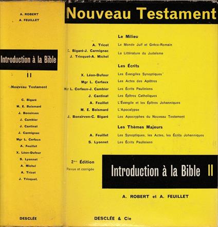 Introduction a la Bible vol II - copertina