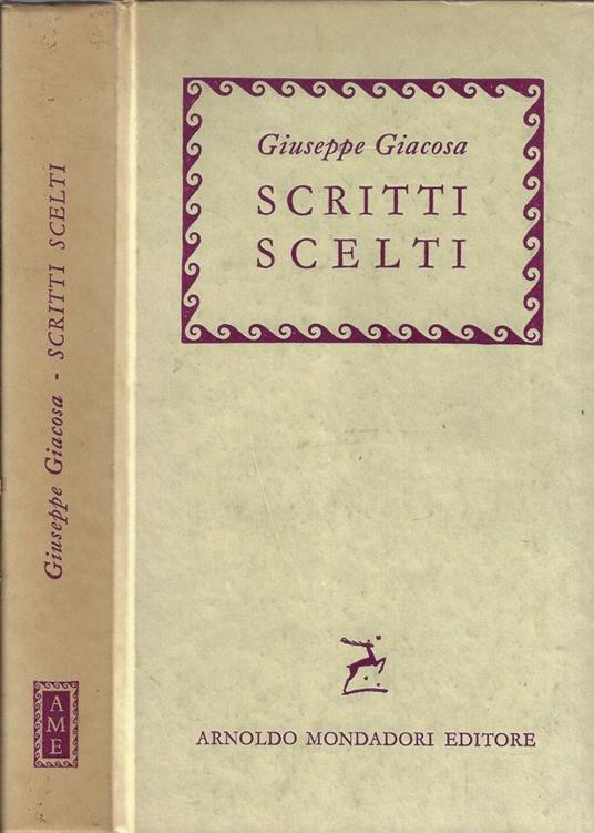 Scritti scelti - Giuseppe Giacosa - copertina