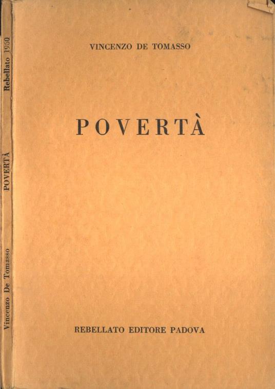 Povertà - Vincenzo De Tomasso - copertina