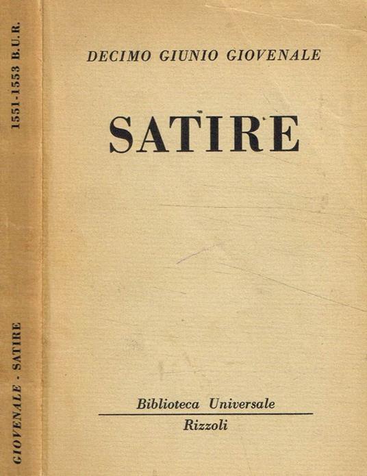 Satire - Decimo Giunio Giovenale - copertina