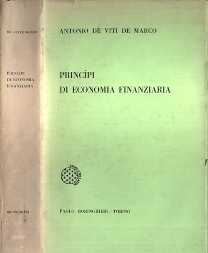Princìpi di economia finanziaria - Antonio De Viti De Marco - copertina