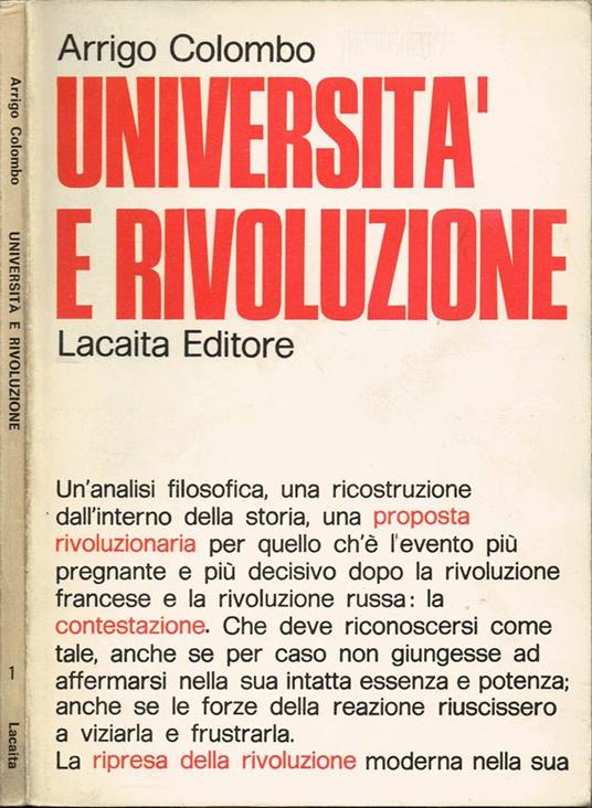 Università e rivoluzione - Arrigo Colombo - copertina