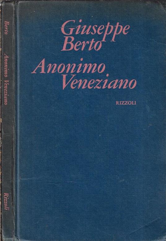 Anonimo veneziano - Giuseppe Berto - copertina