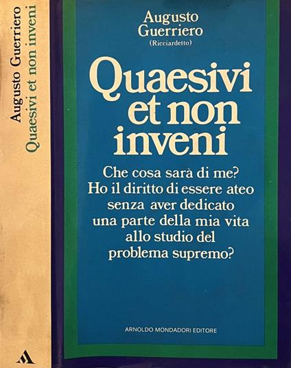 Quaesivi et non inveni - Augusto Guerriero - copertina