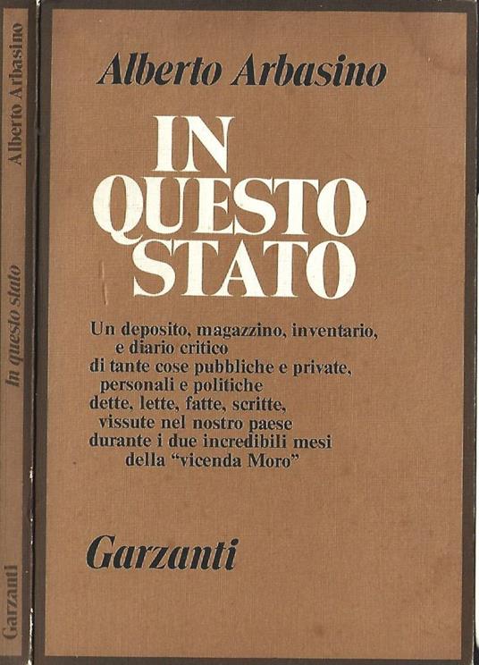 In questo stato - Alberto Arbasino - copertina
