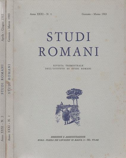 Studi Romani. Anno XXXI - n. 1 - n.2 - copertina