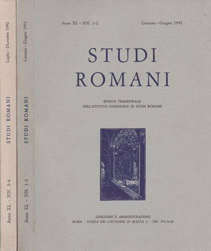Studi Romani. Anno XL. n.1-2, n. 3-4 - copertina