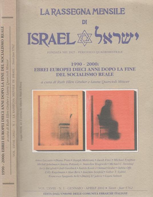 La rassegna mensile di Israel. Vol. LXVIII - n.1 - Gennaio - Aprile 2002 - copertina