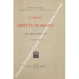 Corso di diritto romano. Le obbligazioni. Parte generale. Vol. III - copertina