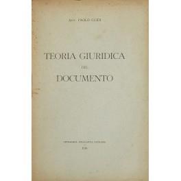 Teoria giuridica del documento - Paolo Guidi - copertina