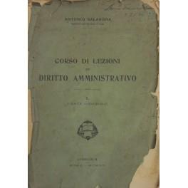 Lezioni di diritto amministrativo per l'anno accademico 1911-1912. Raccolte dall'Avv. Carlo Manes. Vol. I - Parte generale. Vol. II - Parte speciale - copertina