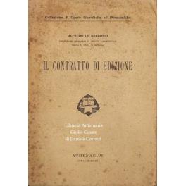 Il contratto di edizione - Alfredo De Gregorio - copertina