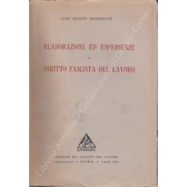 Elaborazioni ed esperienze di diritto fascista del lavoro - copertina