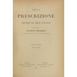 Della prescrizione secondo le leggi italiane - copertina