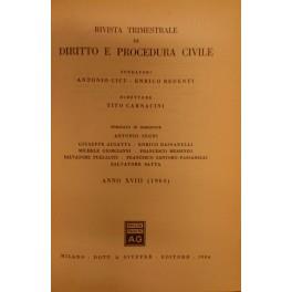 Rivista trimestrale di diritto e procedura civile. Diretta da: Antonio Cicu, Enrico Redenti, G. Auletta, E. Bassanelli, T. Carnacini, M. Giorgianni, F. Messineo, S. Pugliatti, F. Santoro Passarelli, S. Satta, A.Segni. Anno XVIII - 1964 - copertina