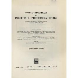 Rivista trimestrale di diritto e procedura civile. Diretta da: A. Cicu, E. Redenti, G. Auletta, E. Bassanelli, M. Bin, F. Carpi, G. De Nova, G. Franchi, F. Galgano, M. Giorgianni, N. Irti, G.F. Mancini, L. Mengoni, U. Romagnoli, F. Santoro Passarelli - copertina