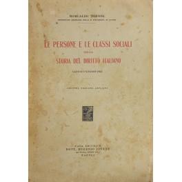Le persone e le classi sociali nella storia del diritto italiano. Lezioni universitarie - Romualdo Trifone - copertina