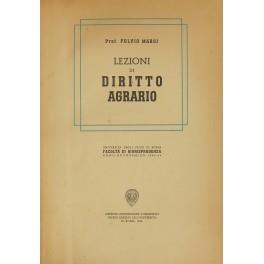 Lezioni di diritto agrario - copertina
