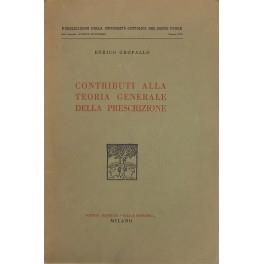 Contributi alla teoria generale della prescrizione - copertina
